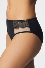 Трусики-слипы с кружевом Divine (Размер: 44) (Цвет: черный с бежевым)