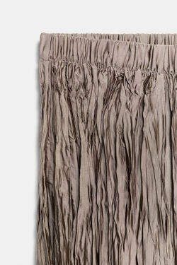 ZARA ДЛИННАЯ ПЛИССИРОВАННАЯ ЮБКА — ZW COLLECTION, БЕЖЕВЫЙ