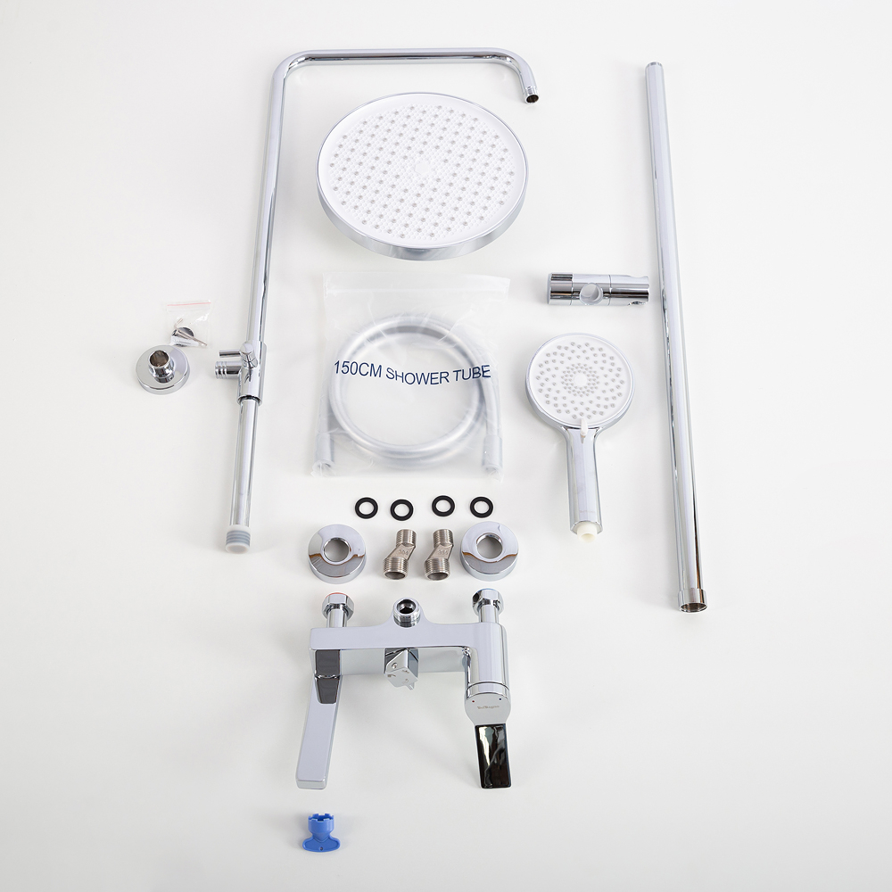 Душевая стойка BelBagno со смесителем и изливом ALBANO-VSCM-CRM