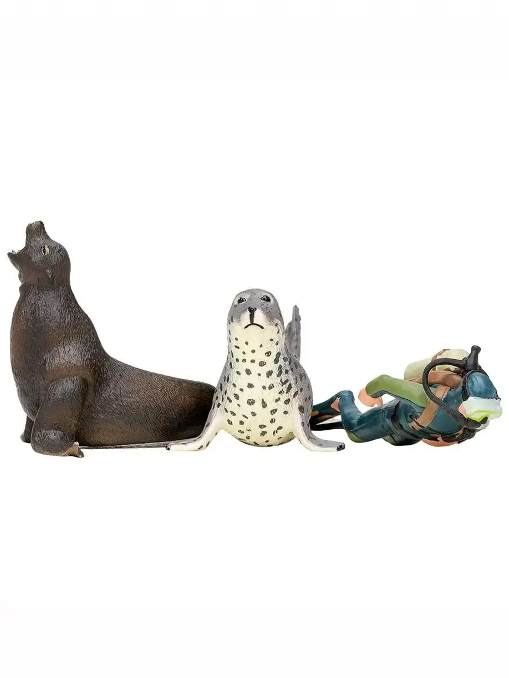 Игрушки фигурки в наборе морские животные (акула, морской леопард, рыба-лиса, рыба-молот и др)