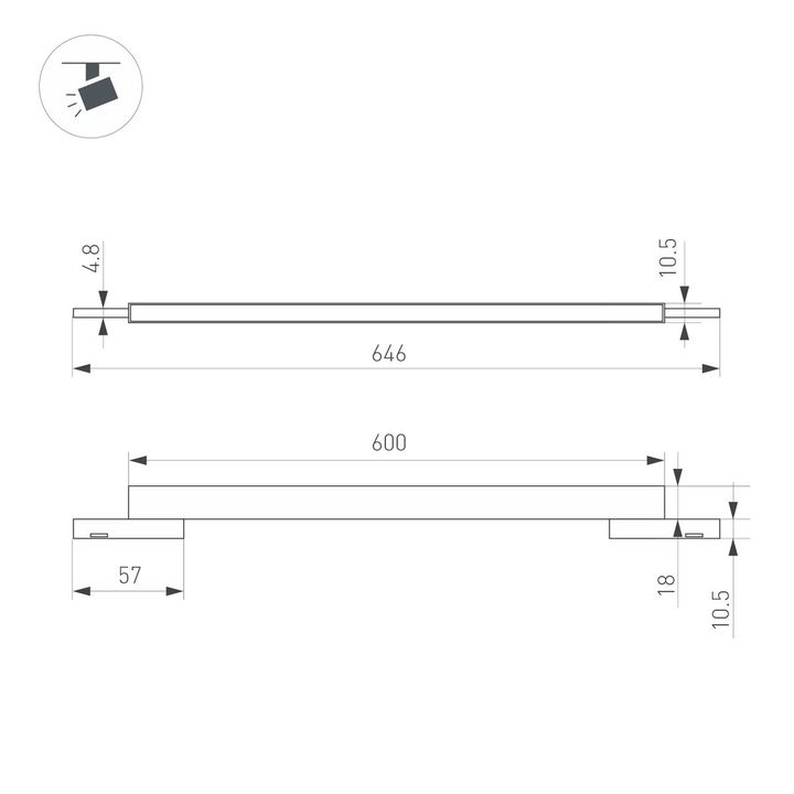 Трековый светодиодный светильник Arlight Mag-Microcosm-Flat-L600-16W Warm3000 043273