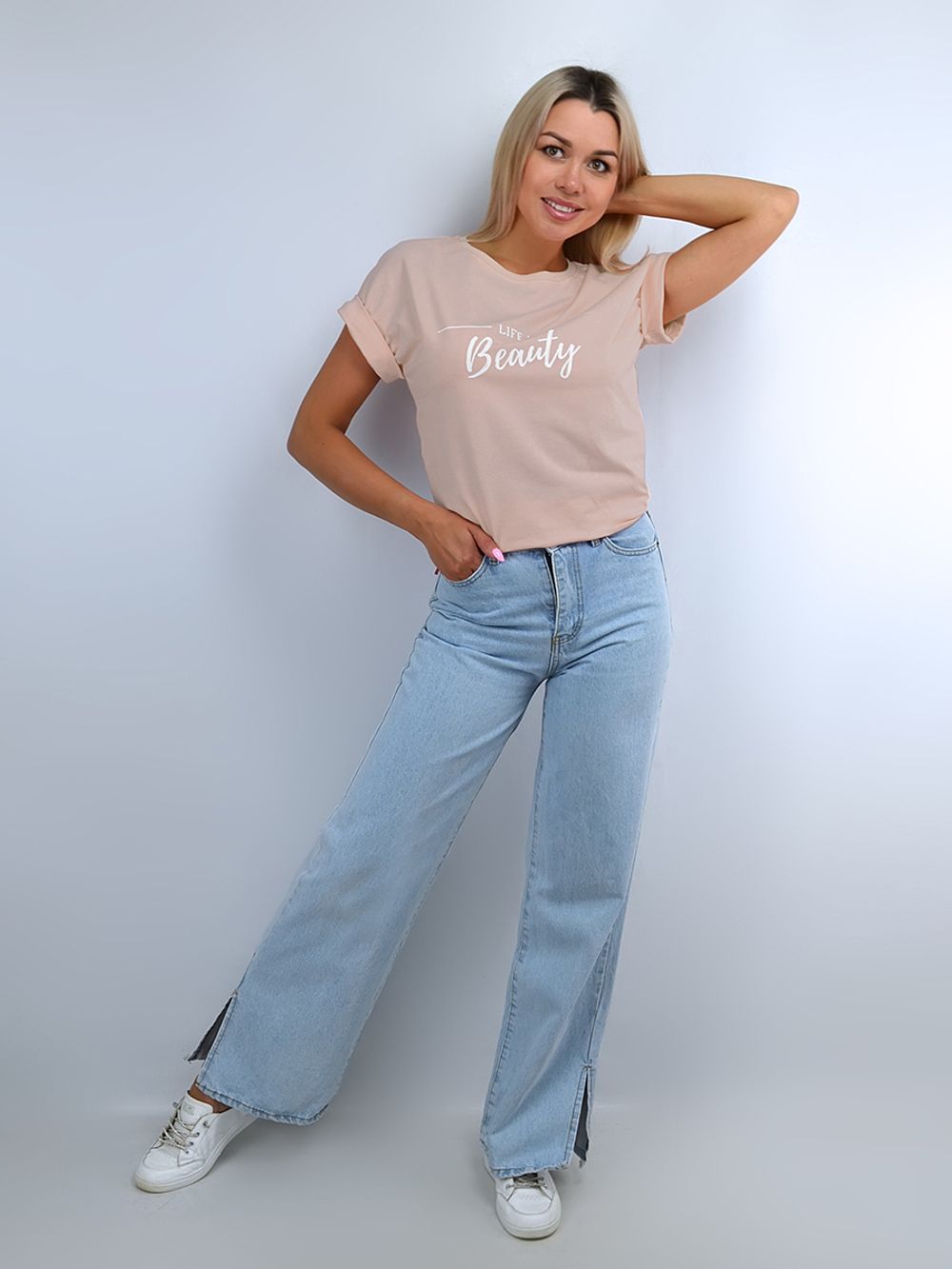 С-1417 Футболка женская / с принтом Уценка