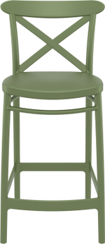 Стул пластиковый полубарный Siesta Contract Cross Bar 65, оливковый