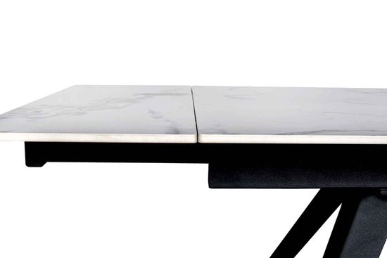 Стол "АСТИ" 120-180, керамика Ice Jade глянцевый , черный муар