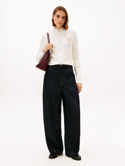 Кардиган Tommy Hilfiger Crest Logo Cable Knit Zip Cardigan Ivory