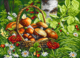 "Первые грибы"-1822 канва с рисунком