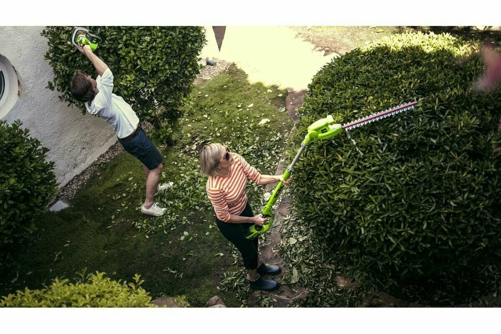 Кусторез штанговый аккумуляторный GREENWORKS G24PH51 24V, 51 см, с 1 АКБ 2Ач и ЗУ (2300707UA)