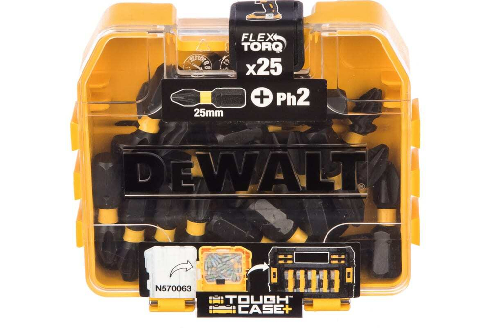 Биты PH2, 25 мм, 25 шт. в кейсе DEWALT DT70555T