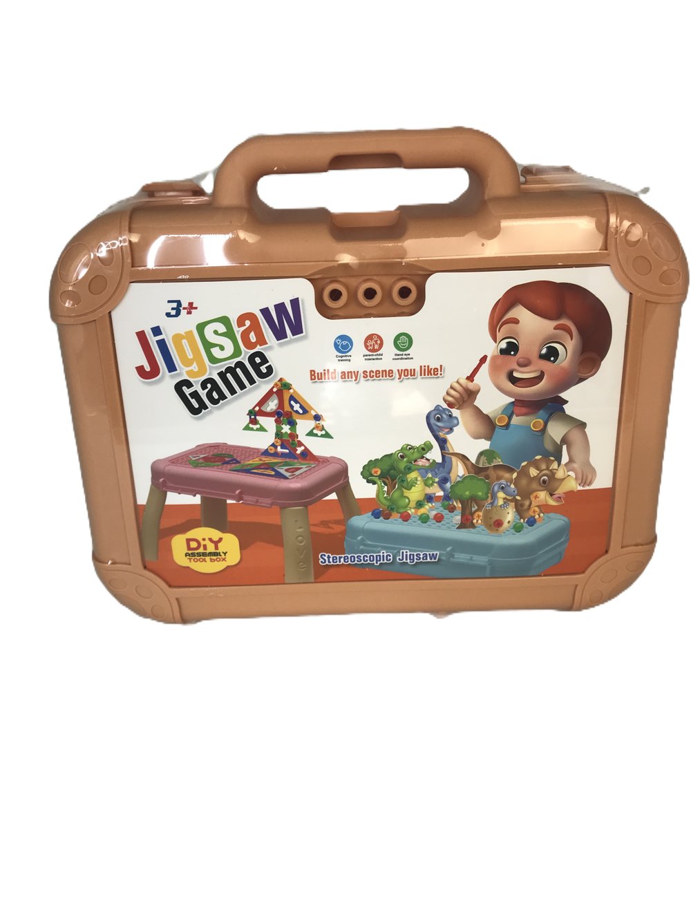 Конструктор инструменты в чемодане со столиком, цвет бежевый (617-3A-1)