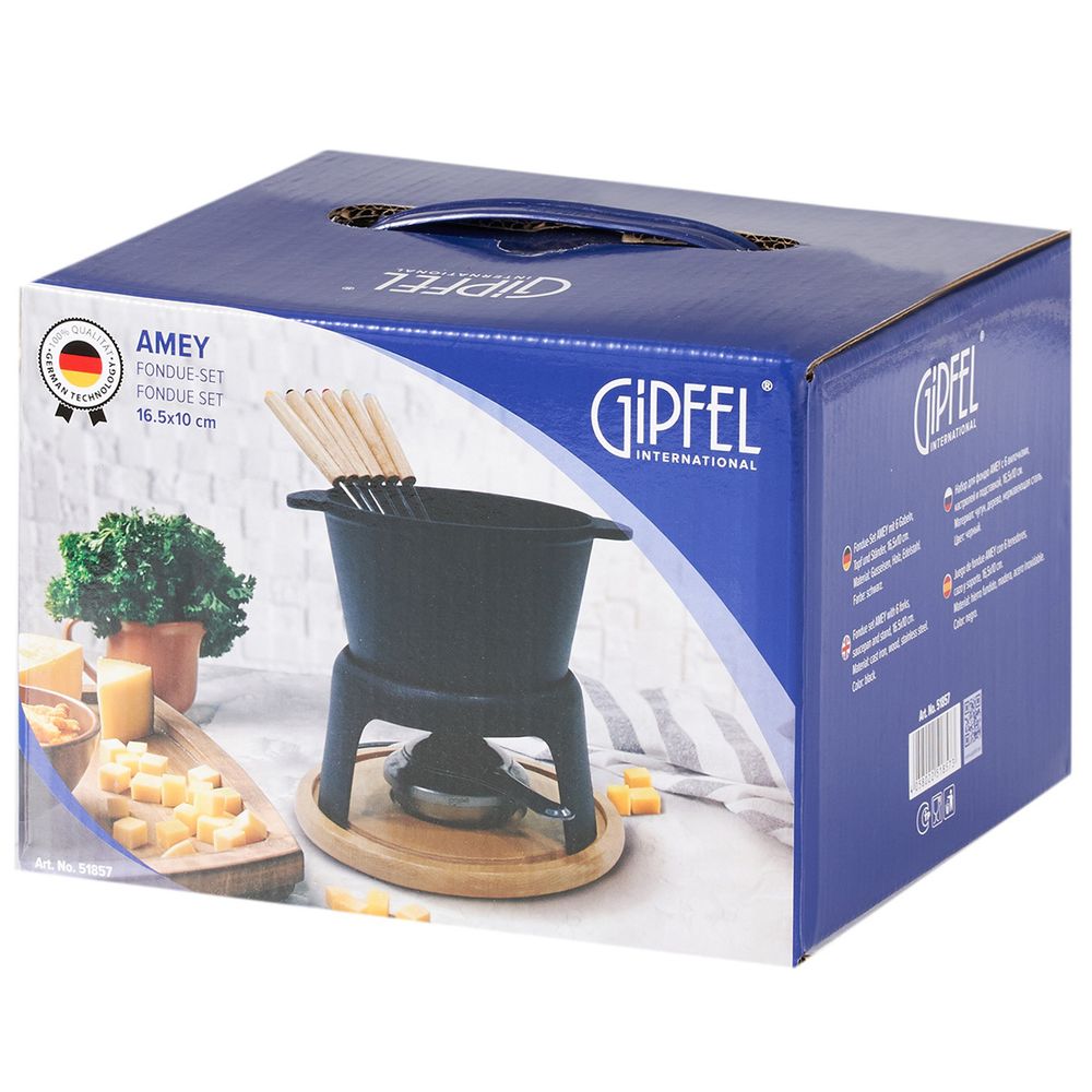 Набор для фондю Gipfel 51857 6 вилочек, кастрюля, подставка