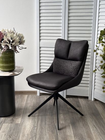 Стул LEROY 360 град. поворот Серый Maison 99# / OTE COBBLE 457 / черный каркас