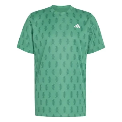 Теннисная футболка Adidas Club Climacool Graphic - semi court green/collegiate green