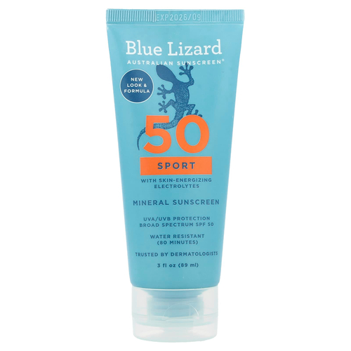 Blue Lizard Australian Sunscreen, солнцезащитное средство, для активных людей, SPF 50, 89 мл (3 жидк. унции)