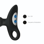 Черный силиконовый анальный вибромассажер-ёлочка Erokay (Цвет: черный)