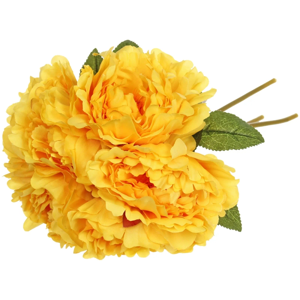 Искусственные цветы «Пионы» 28см букет 6 шт желтые