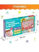 Обучающий плакат для детей Русский английский алфавит