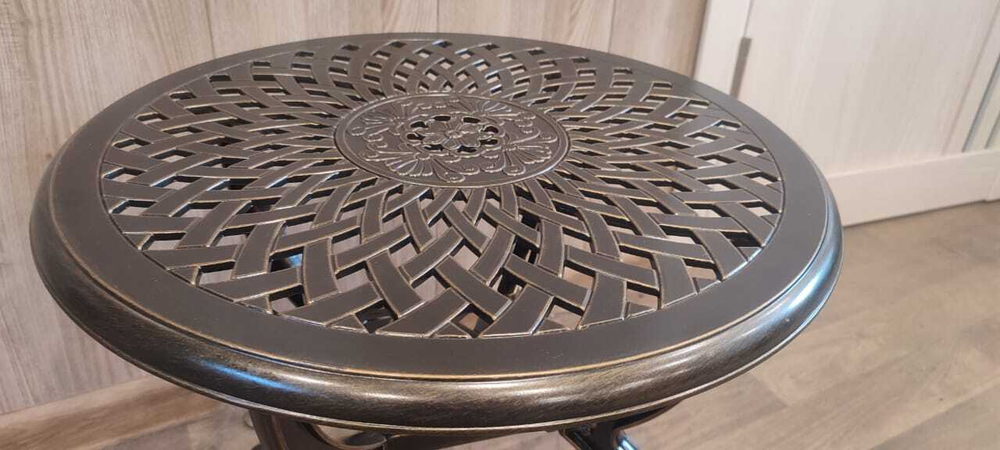 Стол круглый из литого алюминия Белград «Belgrade» бронза 6366-1