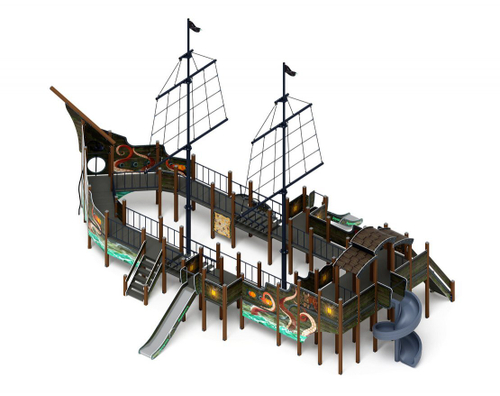 Детский игровой комплекс Флагман (Летучий голландец) (винтовой скат) ДИК 2.03.3.03-11