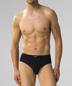 Мужские трусы (3шт) слипы классика Atlantic 3MP-182, темно-синий + бургунди + голубой