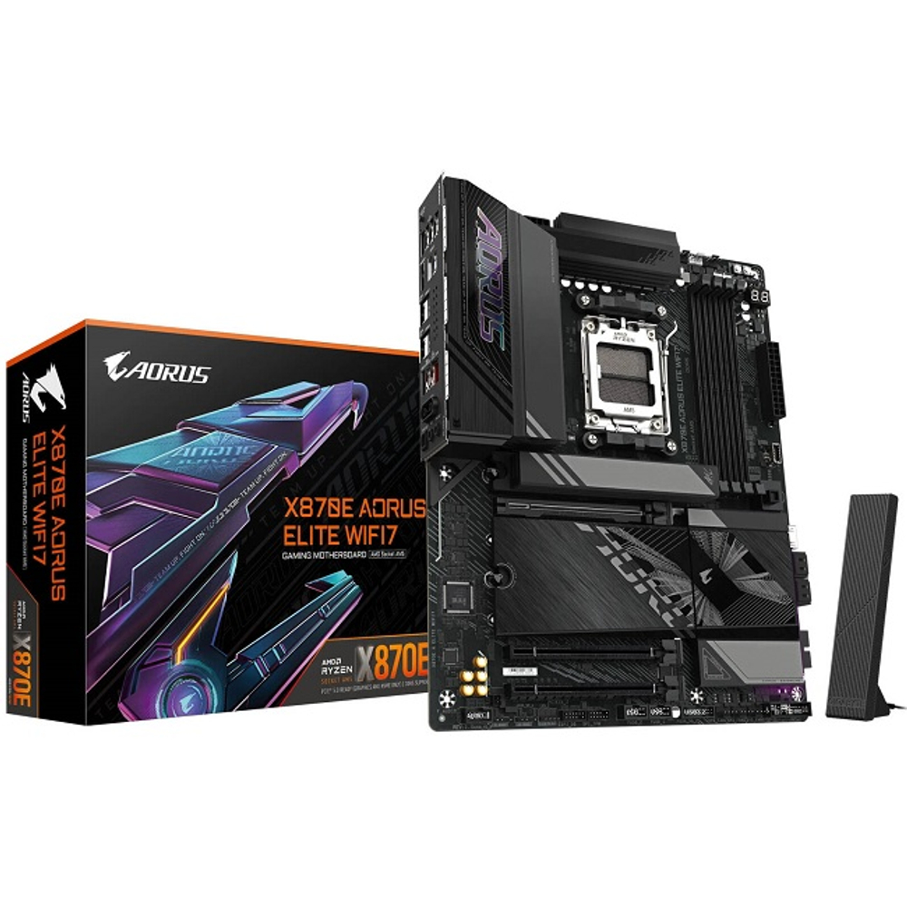 Материнская плата GIGABYTE X870E AORUS ELITE WIFI7 (AM5/AMD X870E/4xDDR5/PCI-Ex16/M.2/SB/Wi-Fi /BT/GLAN/HDMI/ATX)