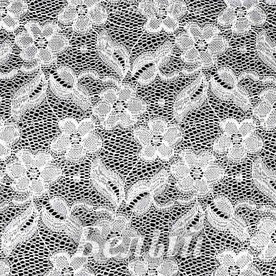 Кружево стрейч, Белое, ширина 150 см, розница от 30 см