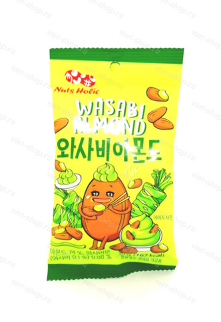 Миндаль в глазури со вкусом васаби Wasabi  Almond, 30 гр.