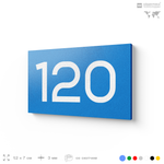 Номер на дверь 120, табличка на дверь для офиса, квартиры, кабинета, аудитории, склада, голубой 120х70 мм, Айдентика Технолоджи