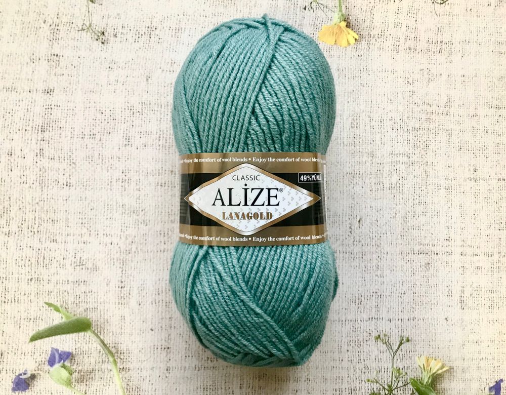 Пряжа ALIZE &quot;Lana Gold Classic&quot;. 386 лазурный
