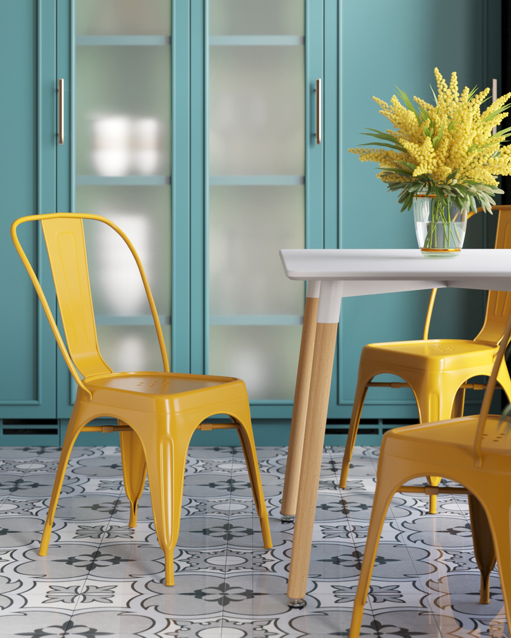 Стул TOLIX желтый глянцевый