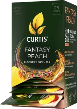 Curtis Fantasy Peach чай зеленый с зеленым яблоком и лепестками роз, 25 пакетиков × 1,5г. Кёртис