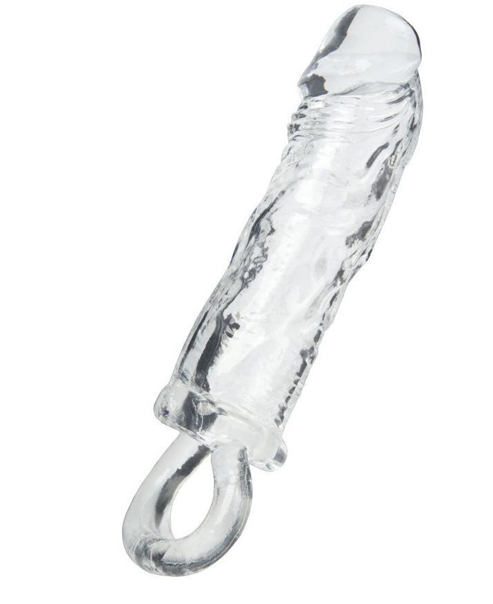 Прозрачная насадка с петлёй для фиксации - 14 см. (Цвет: прозрачный)