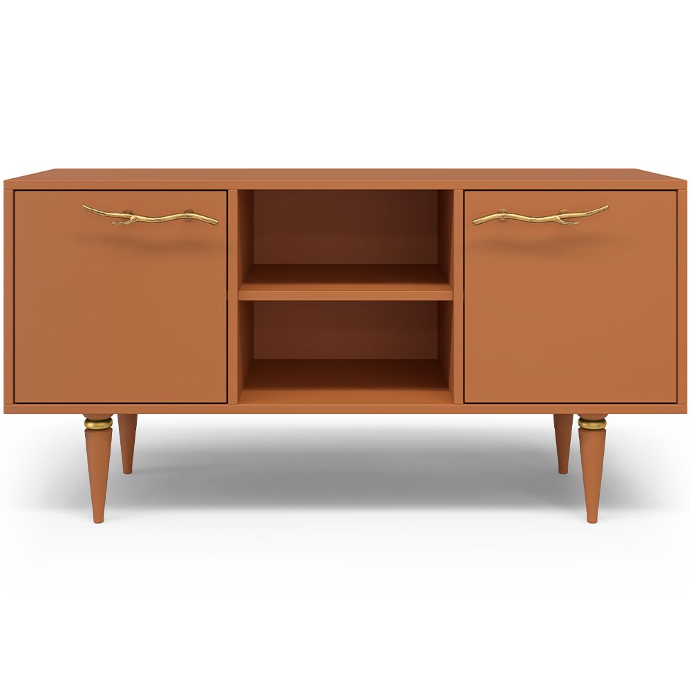 Тумба под ТВ Арт Колор matte 117см Классик Голд Томленый оранжевый матовый