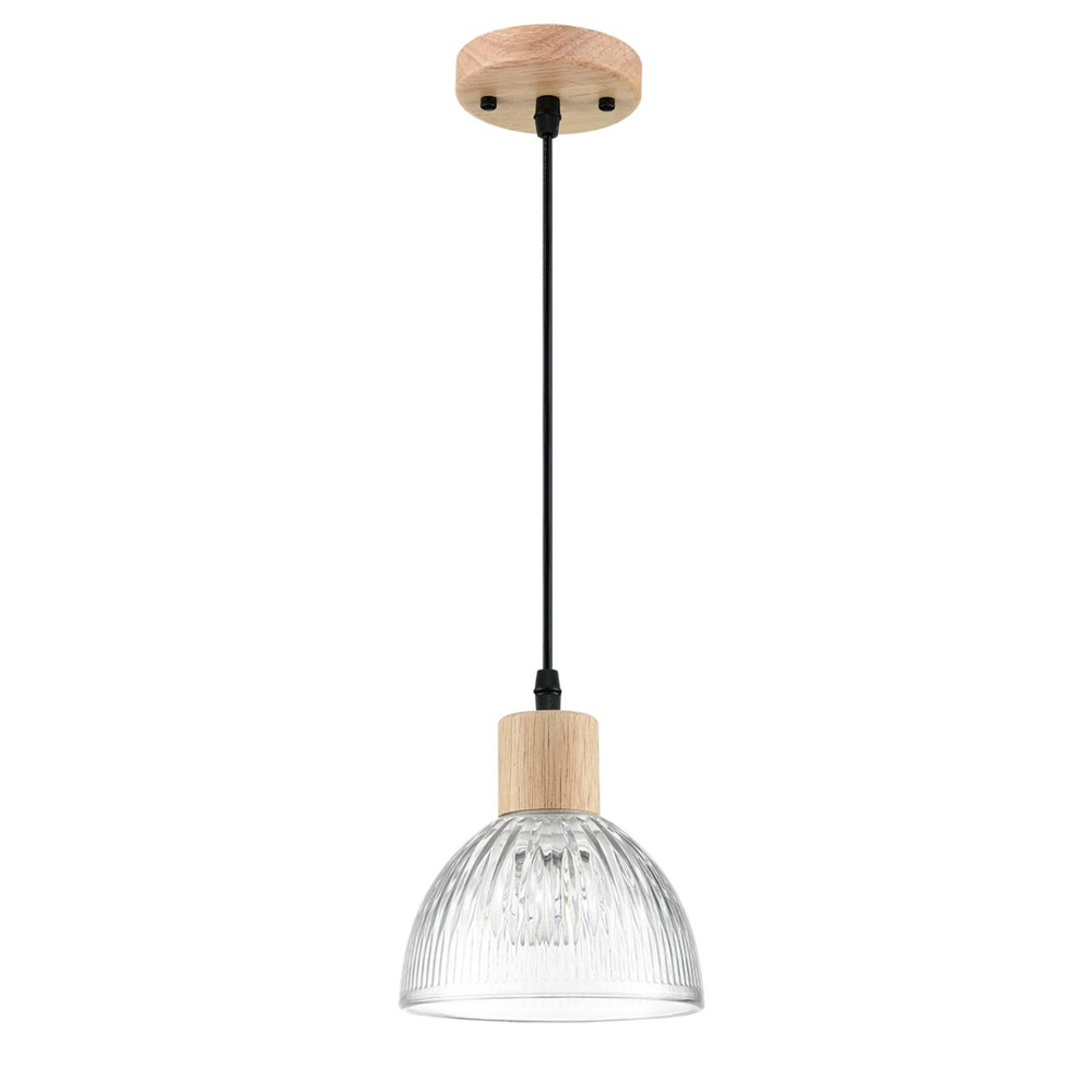 8055/1A SUSPENTIONI LN26 394 дерево/прозрачный металл/стекло Подвесной светильник E27 1*60W 220V NATANA