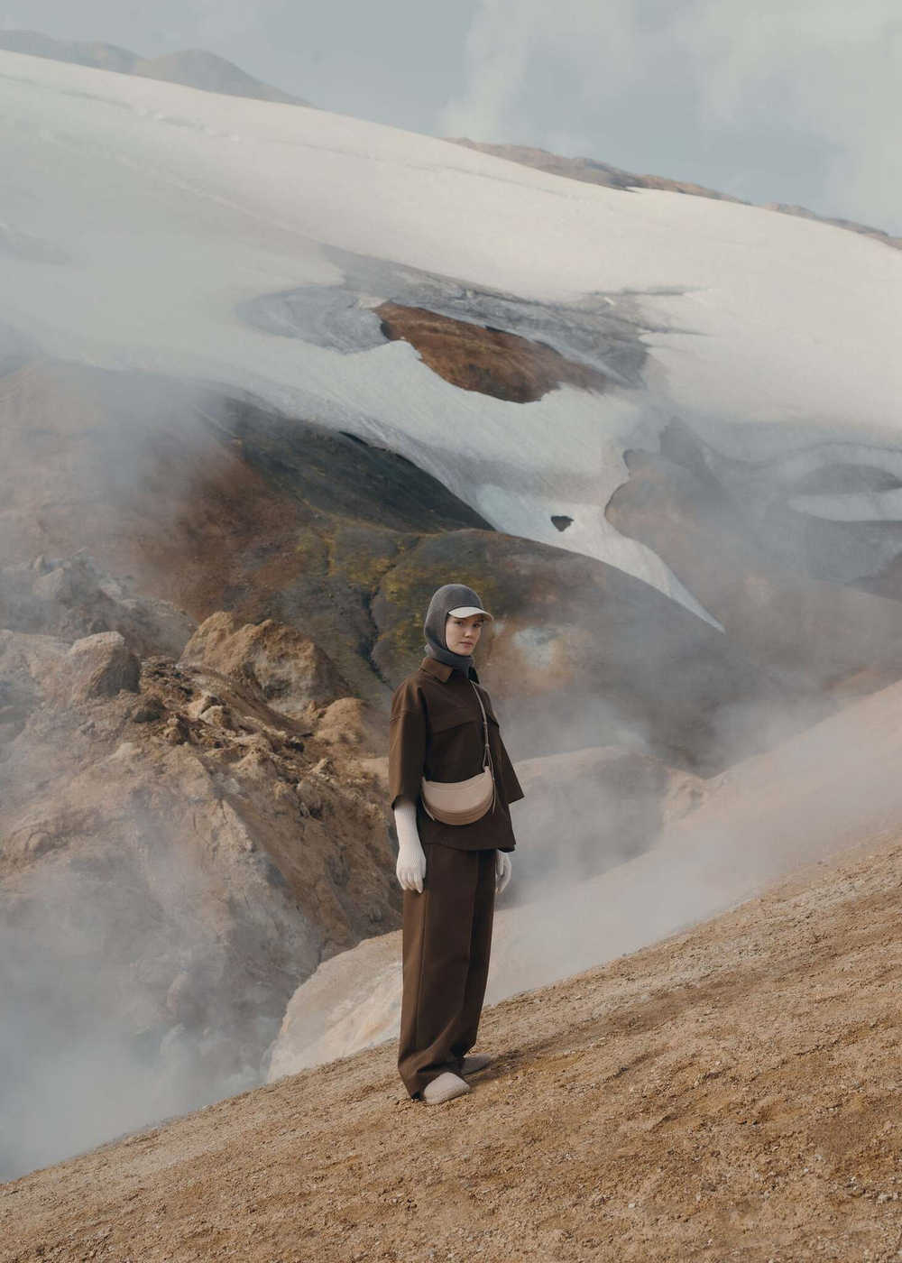 Сумка Polene Numero Dix EDITION CROCODILE NUBUCK TAUPE