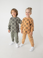 Костюм из трикотажа "Львы" светло-коричневый