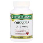 Nature's Bounty, Омега-3 на растительной основе, 1000 мг, 30 вегетарианских капсул