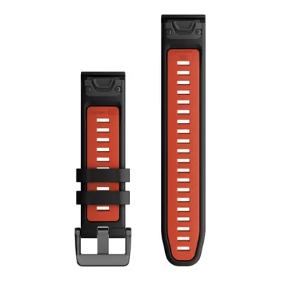QuickFit 22mm black/flame red Silicone watch band