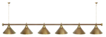 Лампа STARTBILLIARDS 6 пл. (плафоны зеленые,штанга золотая,фурнитура золото)