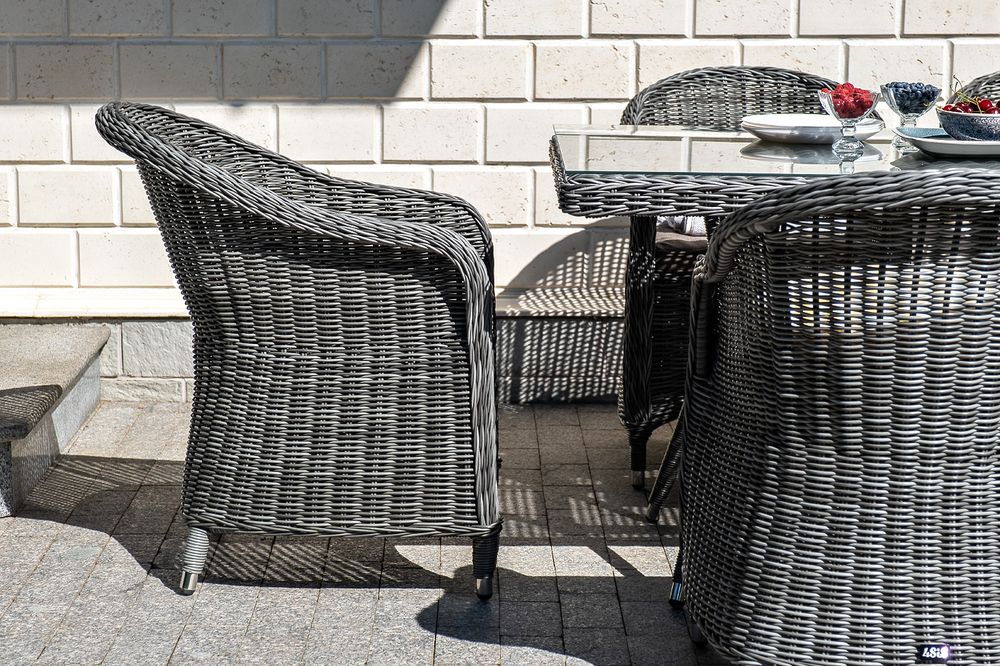 "Равенна" плетеное кресло из искусственного ротанга, цвет графит