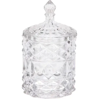 Сахарница стеклянная 350мл «Сладкая мечта» ромбы