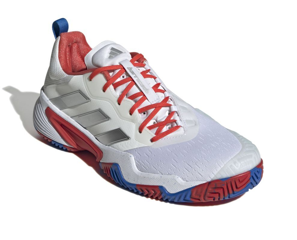 Мужские кроссовки теннисные Adidas Barricade M - cloud white/silver metallic/bright royal
