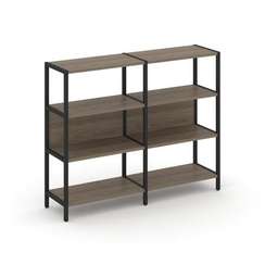 Shelf System Двухсекционный стеллаж трехярусный SN.STM-321 Вяз Благородный/Металл Черный 1590*400*12