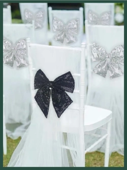 Бант на елку большой новогодний на верхушку черный