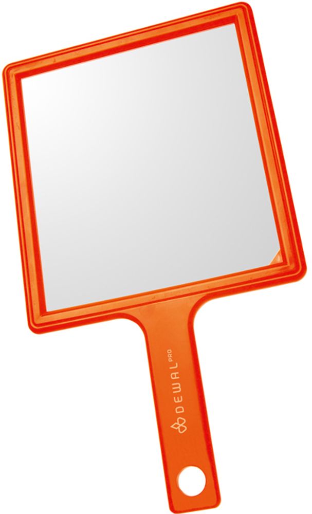 Зеркало заднего вида DEWAL оранжевое с ручкой 21,5*23,5см пластик