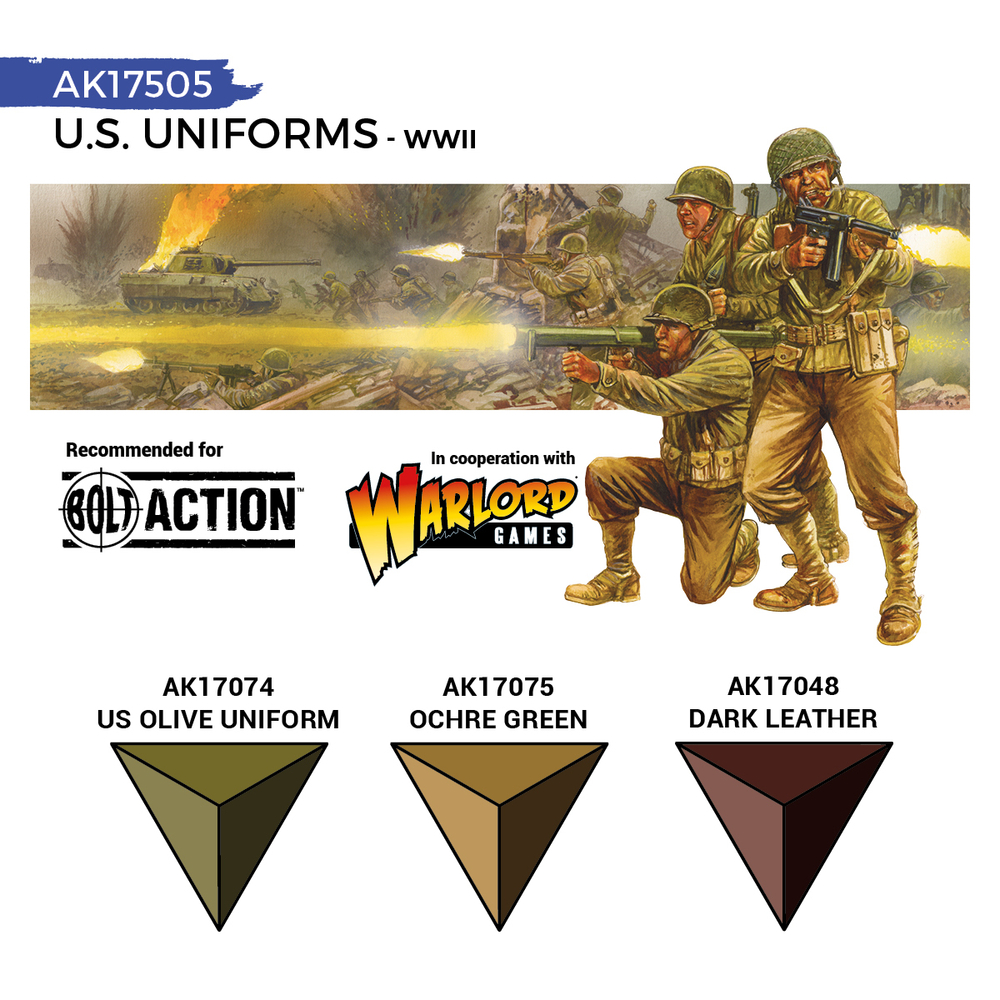 Набор акриловых красок AK Interactive - US Uniforms - QUICK GEN Set