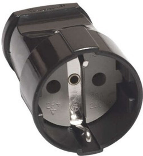 Розетка переносная 16А 250В с заземл. черн. (еврослот)