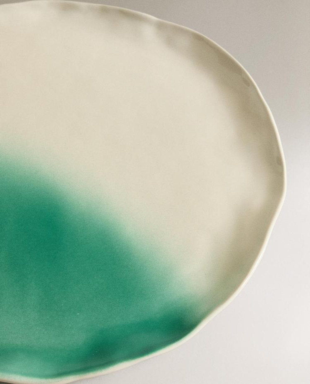ZARA HOME ТАРЕЛКА ИЗ КЕРАМИКИ С УЗОРОМ, ЗЕЛЕНЫЙ
