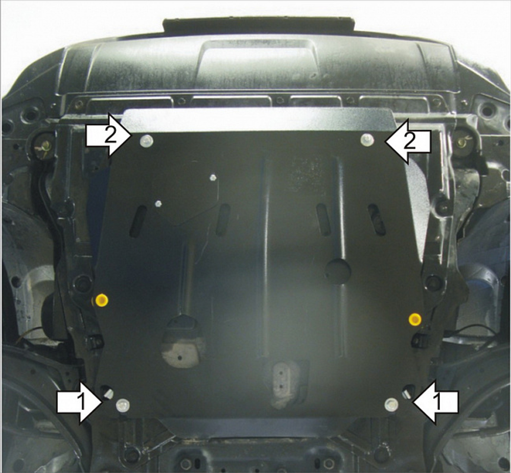 Усиленная защита Motodor картера двигателя, кпп. 2 мм, сталь. для Nissan X-Trail 2007-2010,Nissan X-Trail 2010-2015 арт.01426