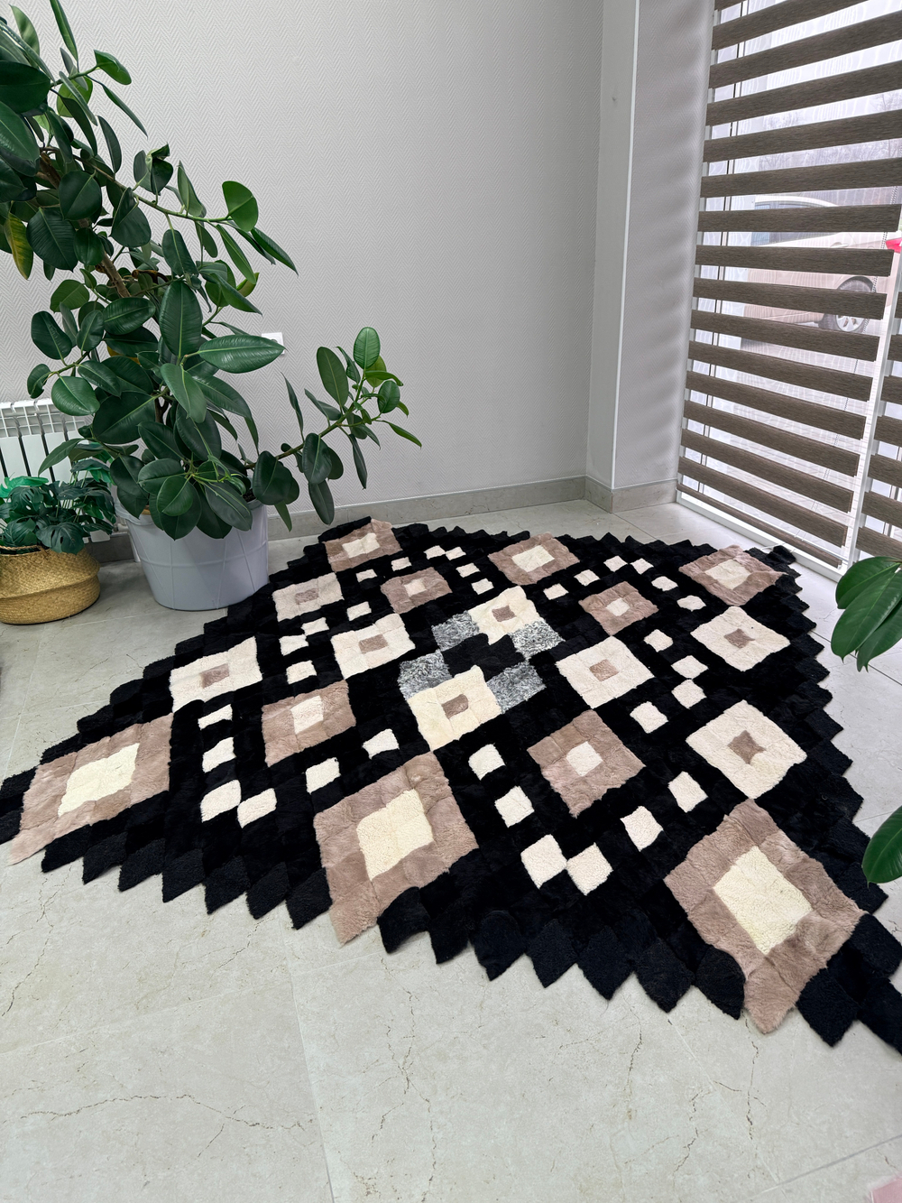 Покрывало меховое ковер из шкуры овчины