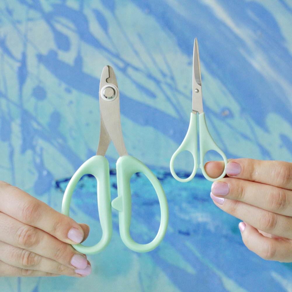 Ножницы и кусачки для флористической проволоки / Набор из двух инструментов для лепки декоративных цветов из сахарной мастики, глины, холодного фарфора